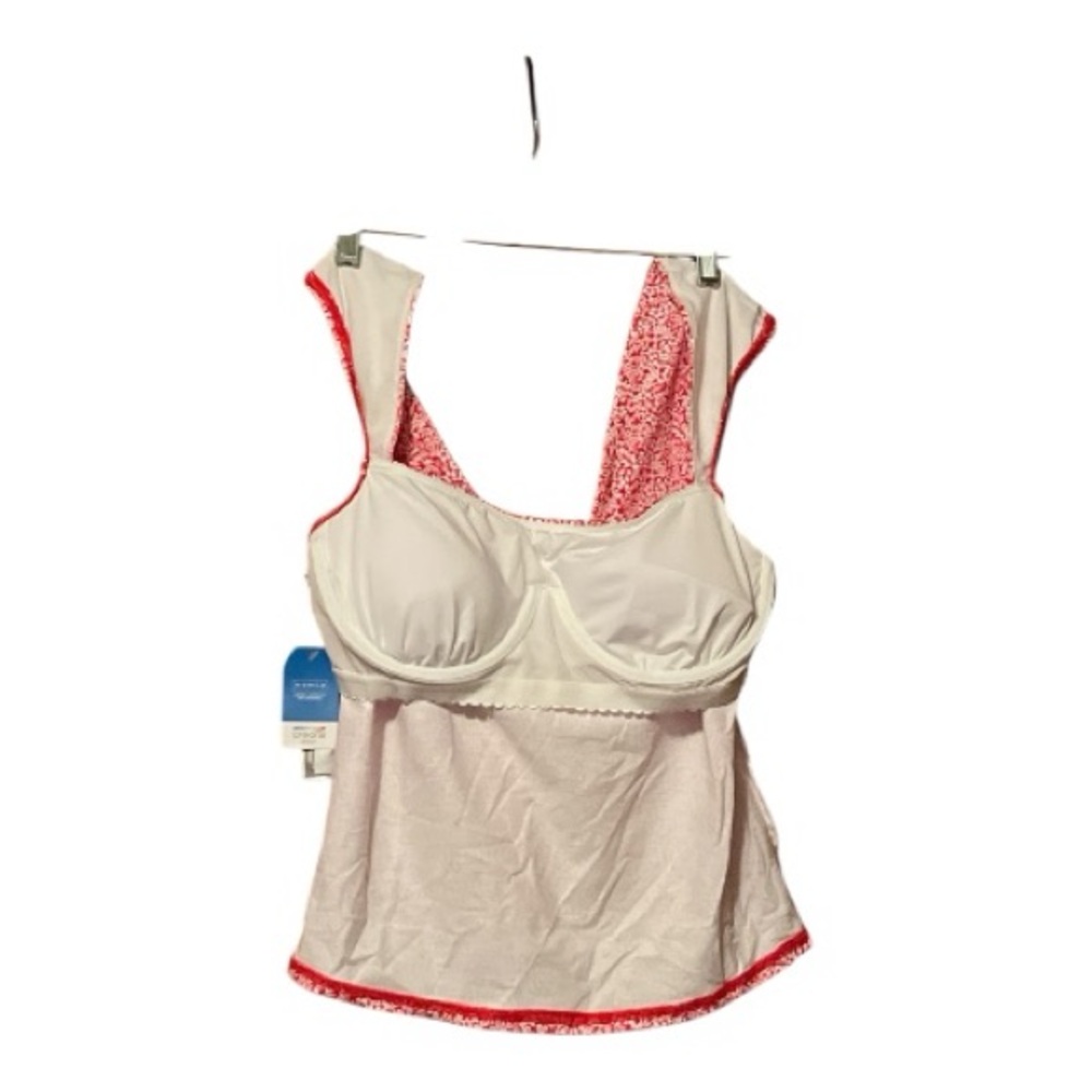 Lands' End Women's Red Floy Patterned Swim Top Size 12 NWT - Picture 2 of 2